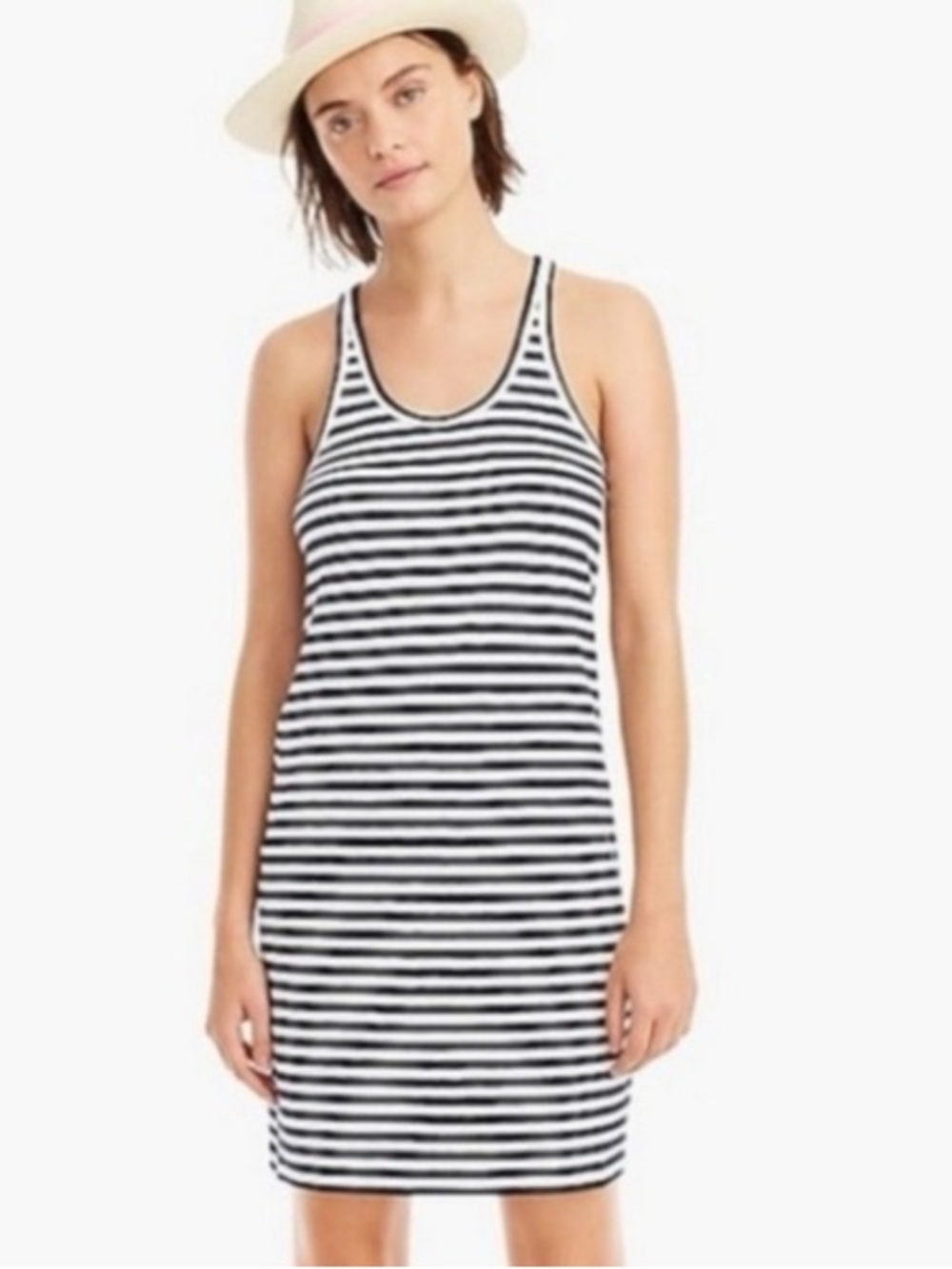 J.Crew Black White Striped Racerback Tank Dress XS